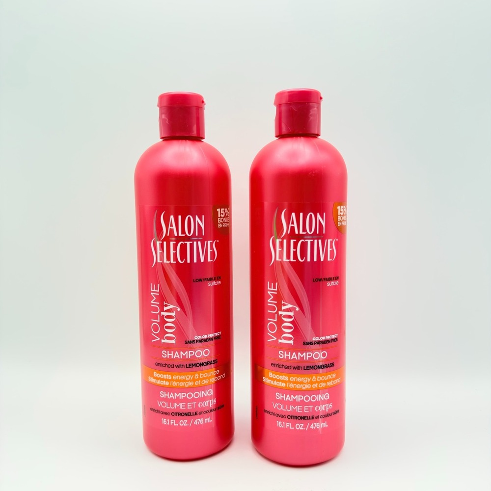 2x Salon Selectives Volume Body Color Protect Shampoo for Fullness Lemongrass